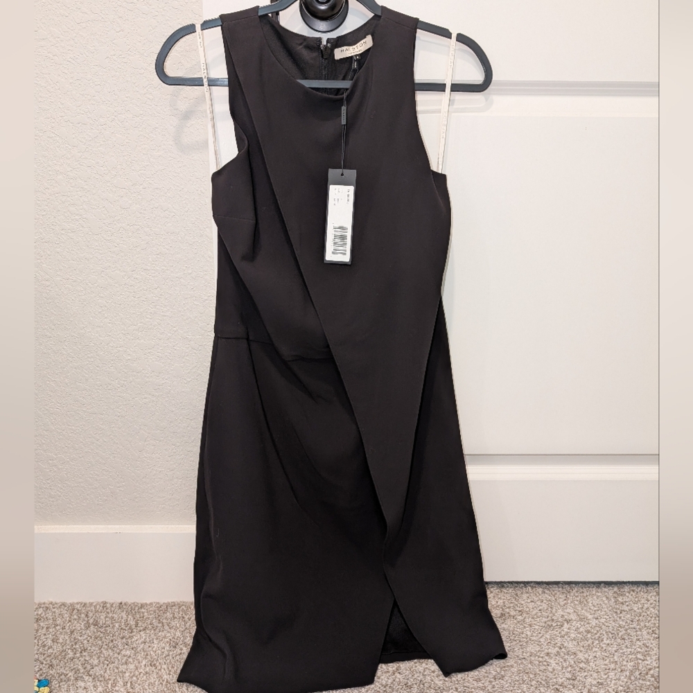 Halston Heritage Black Asymmetrical Dress